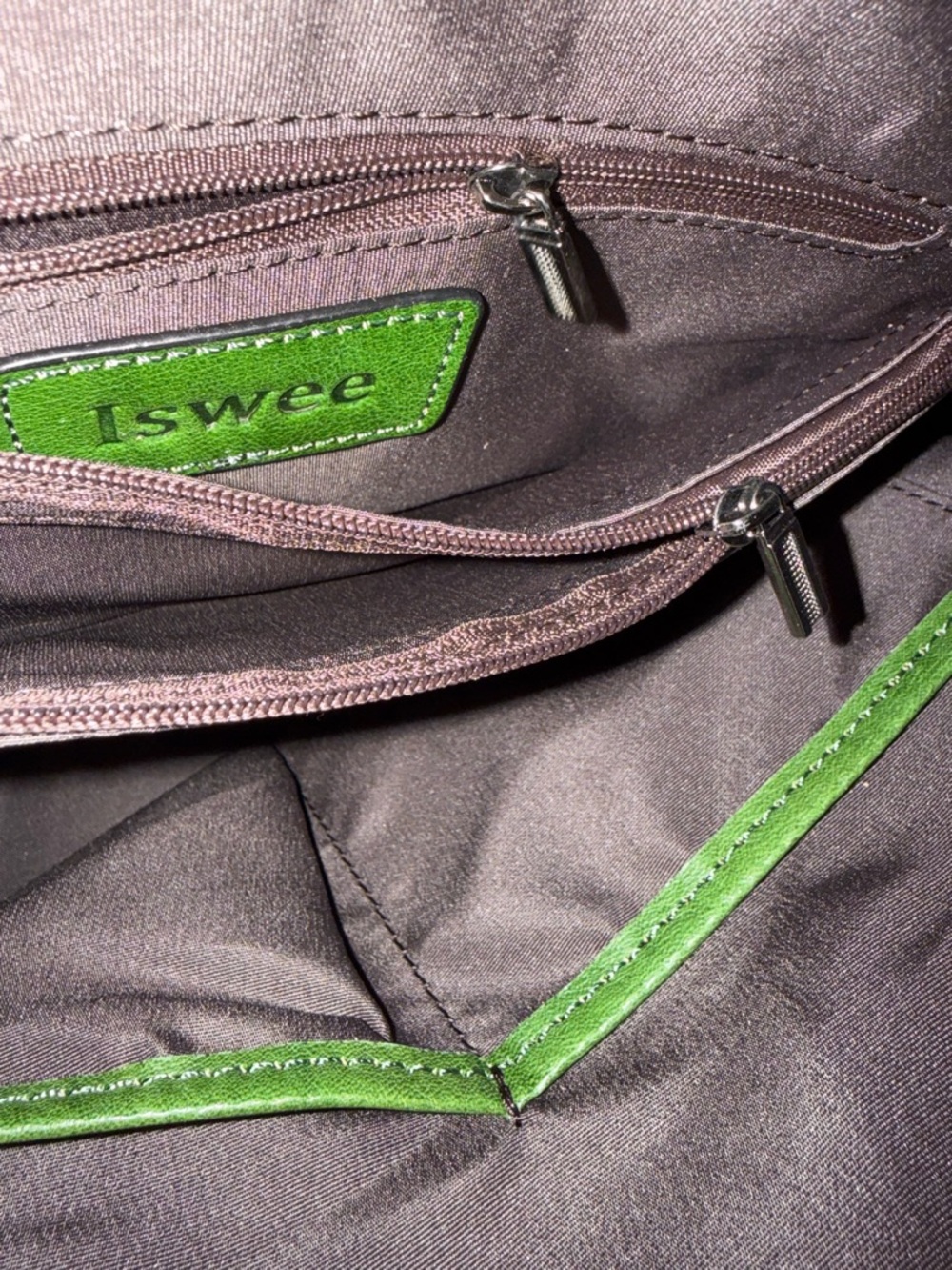 Green Leather Top-Handle Satchel - Picture 9 of 9